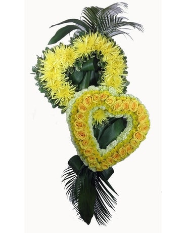 Sunshine Sentiments Together Forever Hearts Funeral Arrangement