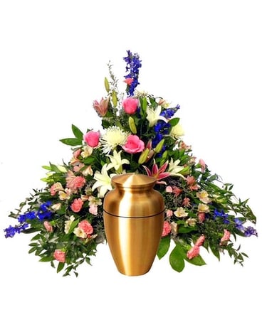 Pastel Pyramid Tribute Funeral Arrangement