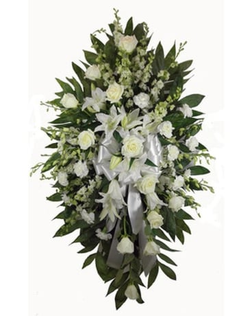 Simple Devotion Deluxe Spray on a Stand Funeral Arrangement