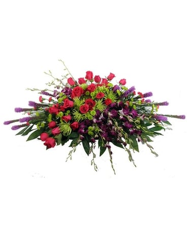 Youthful Remembrance Casket Spray Funeral Arrangement