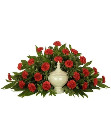 Timeless Traditions Red Carnation Cremation Arrang Funeral Arrangement