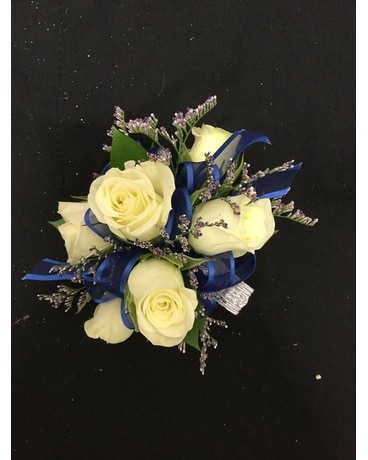White and Blue Corsage Corsage