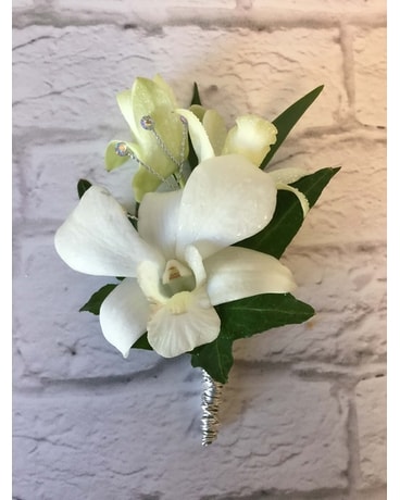 White Orchid Boutonniere Boutonniere