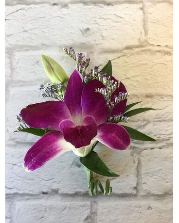 Purple Orchid Boutonniere Boutonniere