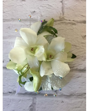 White Orchid Wristlet Corsage