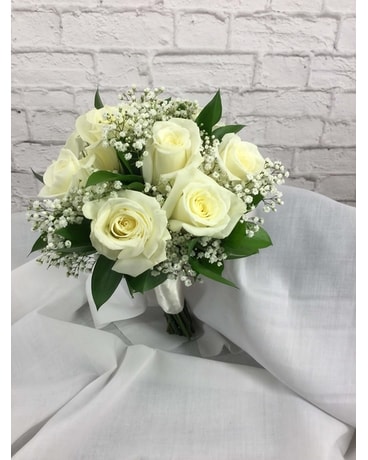 White Rose Nosegay Flower Arrangement