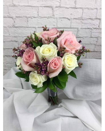 Pink & White Rose Nosegay Flower Arrangement