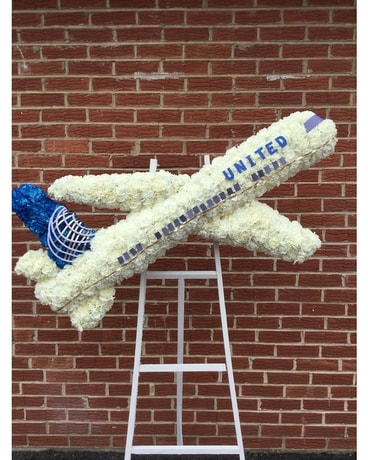 Airplane Funeral Piece Flower Arrangement
