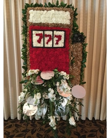 Slot Machine Standing Spray Flower Arrangement