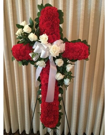Cross Standing Spray Flower Arrangement