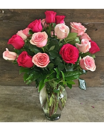 Two Dozen Pink Roses Flower Arrangement