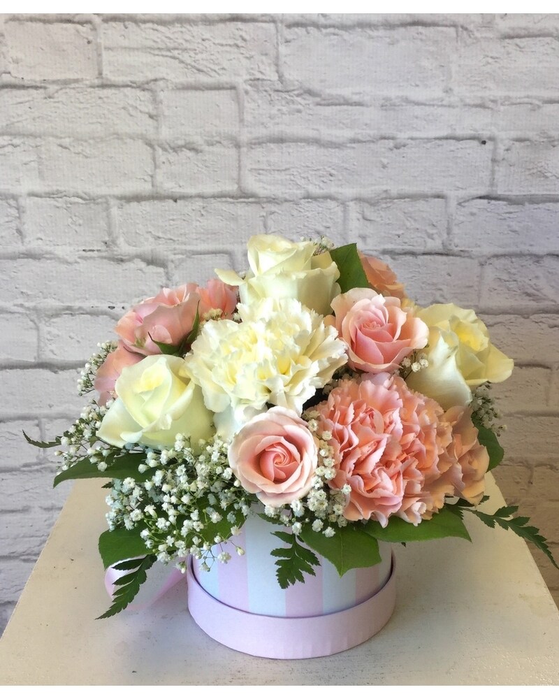 Flowers in hat box usa shop