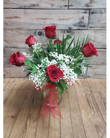 Half Dozen Roses Flower Arrangement