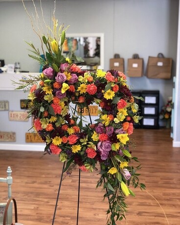 Colorful Heart Flower Arrangement