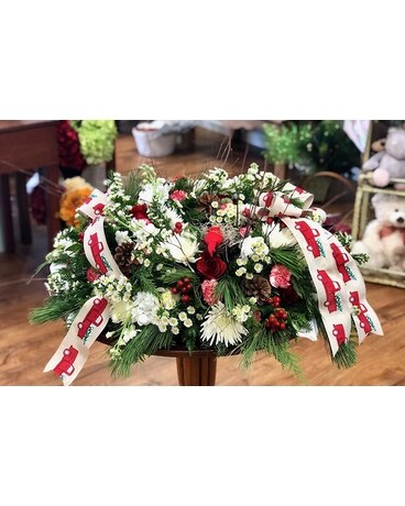 Holiday Urn Wreath Flower Arrangement