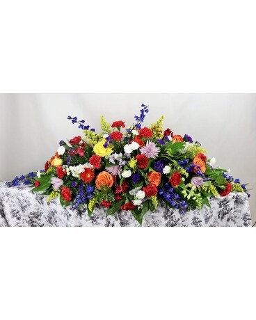 Colorful Casket Spray Funeral Casket Spray Flowers