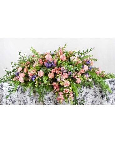 PInk Casket Spray Funeral Casket Spray Flowers