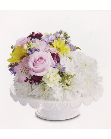 Cheerful Cascade Flower Birthday Cake Flower Arrangement