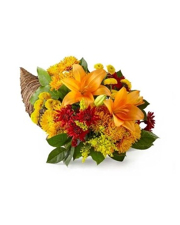 Fresh Floral Cornucopia Flower Arrangement