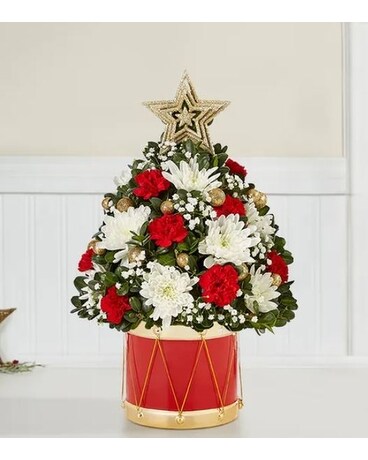 Holiday Flower Tree Musical Merriment Flower Arrangement