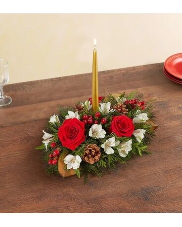 Christmas Carol Centerpiece Flower Arrangement