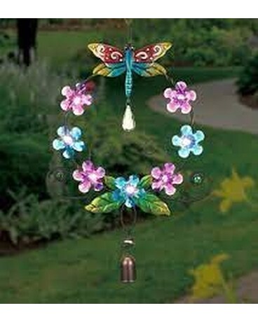 Daisy Wreath Solar lantern - Dragonfly Gifts