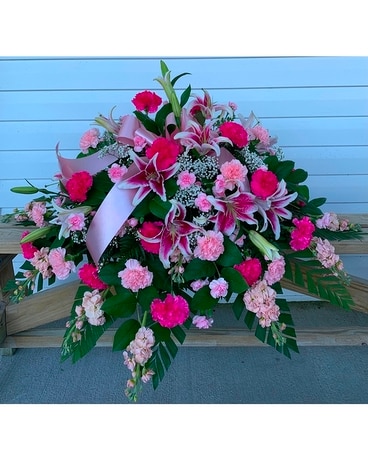 ADORNED PINK CASKET SPRAY Custom product