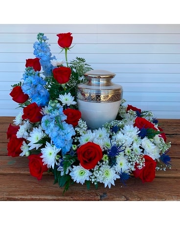 RED WHITE BLUE URN MEMORIAL Custom product