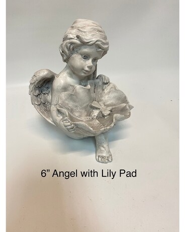 Angel with Lily Pad Statuary Gifts