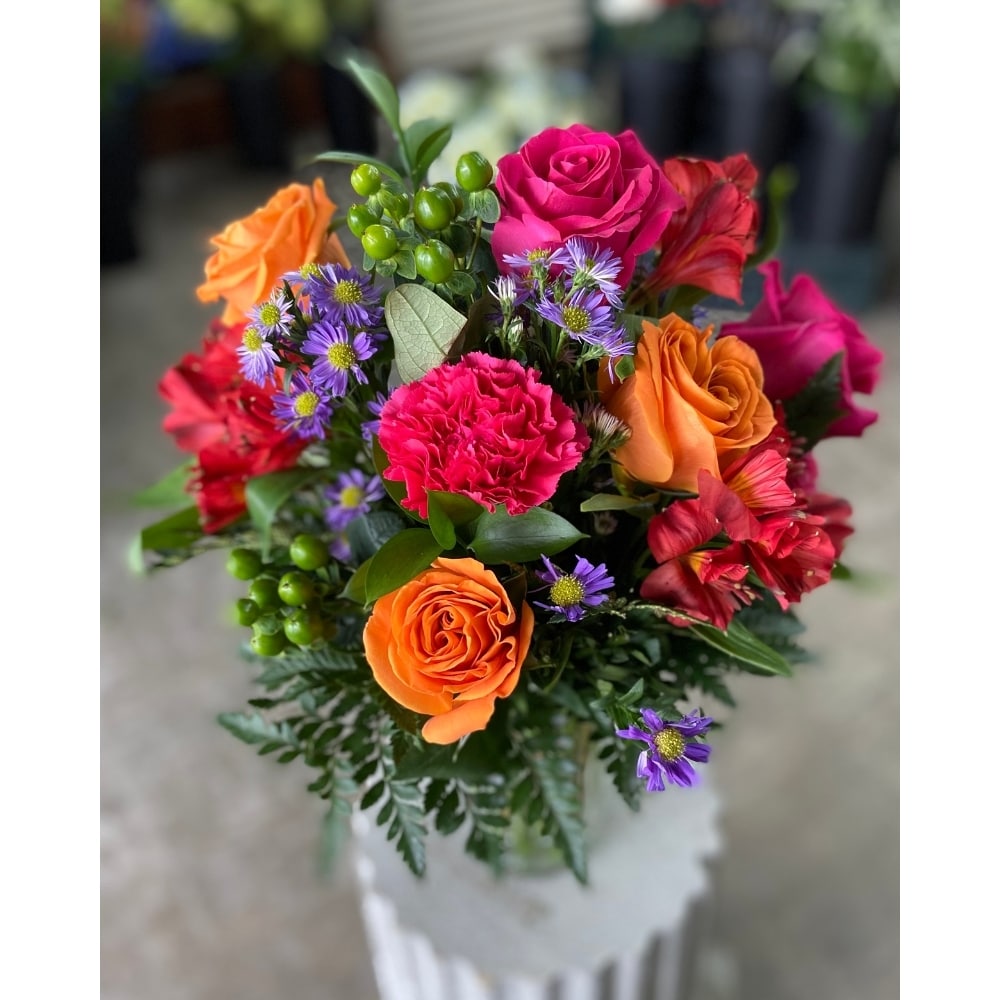Pink and Orange Flower Arrangement