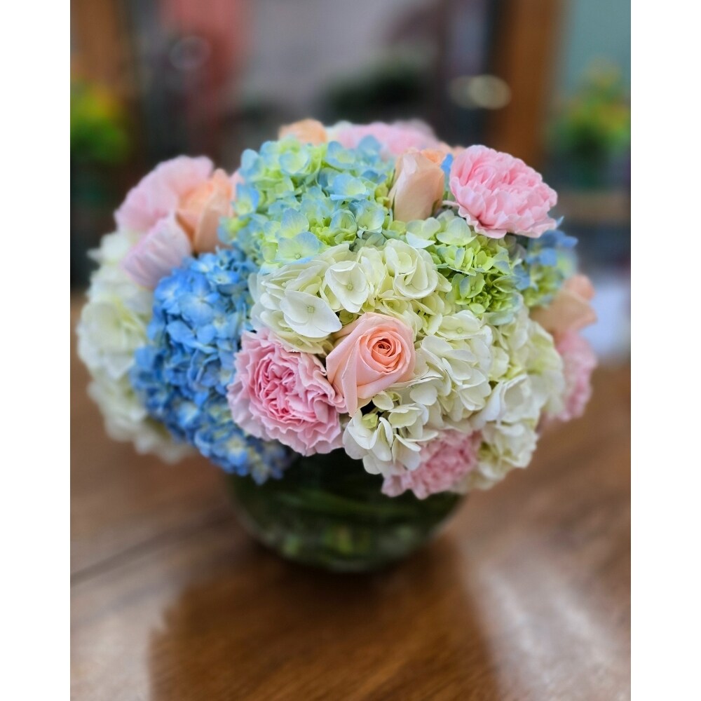 Bright and Blue Hydrangea Bouquet
