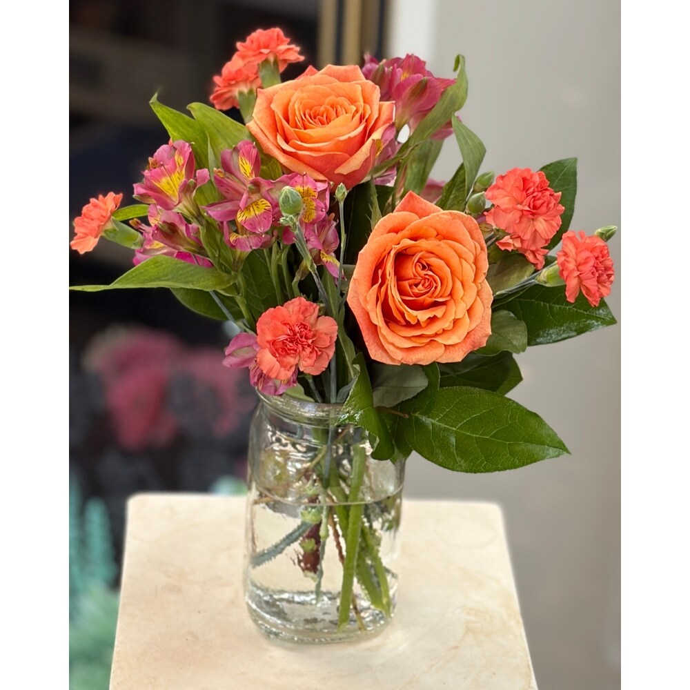 Hot Pink & Orange Flower Bouquet | Delivered For Free
