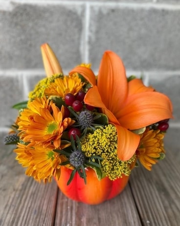 Pumpkin Patch Flower Arrangement