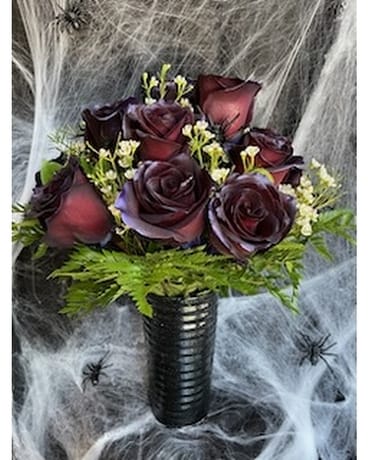 Black Halloween Roses Specialty Arrangement