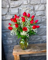Two Dozen Red size,  inches height and  inches wide.