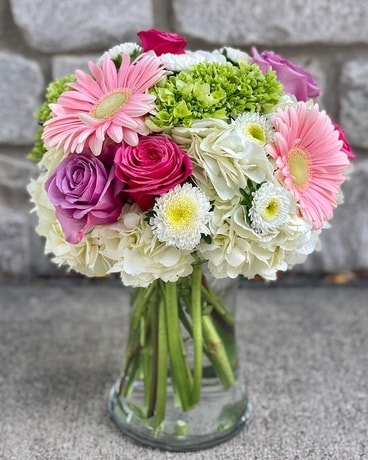 Rose and Hydrangea Arrangement Flower Arrangement