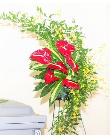Rest in Paradise Crescent Spray Flower Arrangement