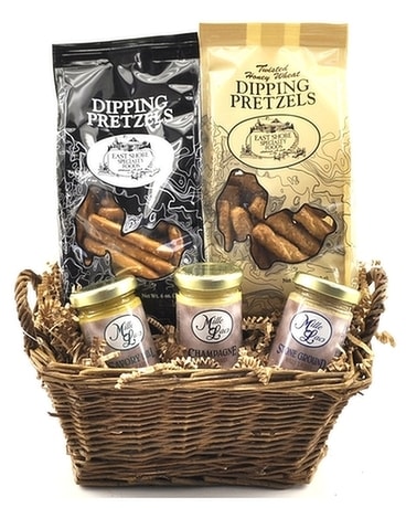 Pretzel Dipper Basket Flower Arrangement
