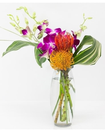 Hula Tropical Vase Flower Arrangement
