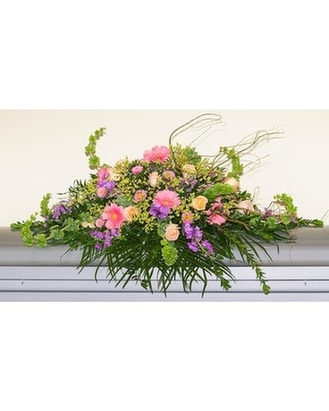 Caring Prayers Full Casket Cover Flower Arrangement