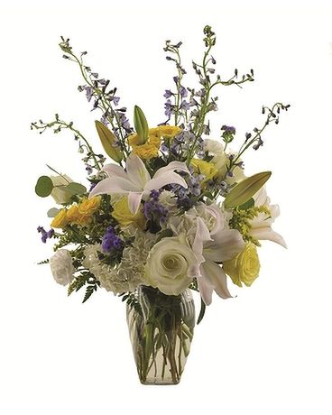 Blue Blossoms Flower Arrangement