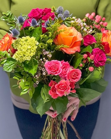 Mixed Graduation Wrapped Blooms Flower Arrangement