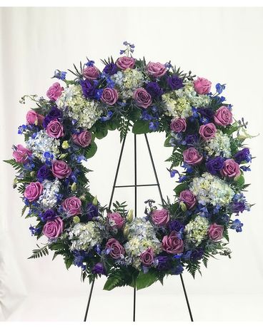 Lavender & Blues Wreath Flower Arrangement