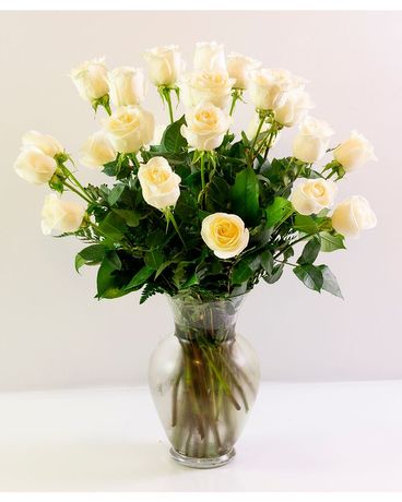 Two Dozen White Roses Flower Arrangement