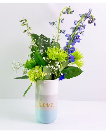 Love in Blue & Green Flower Arrangement