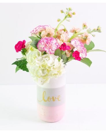 Love in Pink & White Flower Arrangement