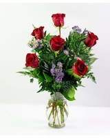 Deluxe - 6 roses and monte casino size,  inches height and  inches wide.