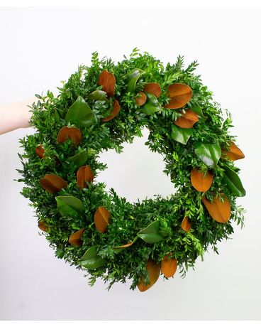 Boxwood and Magnolia Wreath Wreath