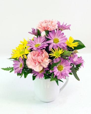 Mug of Daisies Flower Arrangement