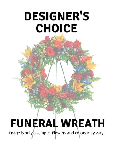 Designer's Choice Funeral Wreath Flower Arrangement